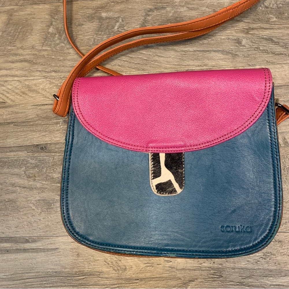 Soruka Reversible Flap Recycled Leather Crossbody Bag - Picture 3 of 11